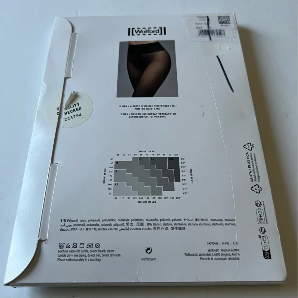 WOLFORD INDIVIDUAL 10 TIGHTS FAIRLY LIGHT SIZE SMALL NWT